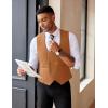 COOFANDY Men’s Suit Vest Slim Fit Double Breasted Dress Vest Casual Business Formal Waistcoat(Light Brown)
