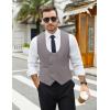 COOFANDY Men’s Suit Vest Slim Fit Double Breasted Dress Vest Casual Business Formal Waistcoat(Light Grey)