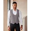 COOFANDY Men’s Suit Vest Slim Fit Double Breasted Dress Vest Casual Business Formal Waistcoat(Light Grey)