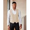 COOFANDY Men’s Suit Vest Slim Fit Double Breasted Dress Vest Casual Business Formal Waistcoat(Light Khaki)