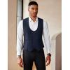 COOFANDY Men’s Suit Vest Slim Fit Double Breasted Dress Vest Casual Business Formal Waistcoat(Navy Blue)