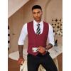 COOFANDY Men’s Suit Vest Slim Fit Double Breasted Dress Vest Casual Business Formal Waistcoat(Red)