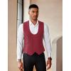 COOFANDY Men’s Suit Vest Slim Fit Double Breasted Dress Vest Casual Business Formal Waistcoat(Red)