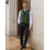 COOFANDY Men’s Suit Vest Slim Fit Formal Business Dress Vest Casual Wedding Waistcoat(Army Green)