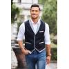 COOFANDY Men’s Suit Vest Slim Fit Formal Business Dress Vest Casual Wedding Waistcoat(Black)