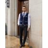 COOFANDY Men’s Suit Vest Slim Fit Formal Business Dress Vest Casual Wedding Waistcoat(Blue)