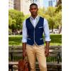 COOFANDY Men’s Suit Vest Slim Fit Formal Business Dress Vest Casual Wedding Waistcoat(Blue)