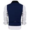 COOFANDY Men’s Suit Vest Slim Fit Formal Business Dress Vest Casual Wedding Waistcoat(Blue-black)