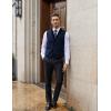 COOFANDY Men’s Suit Vest Slim Fit Formal Business Dress Vest Casual Wedding Waistcoat(Blue-black)