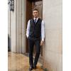 COOFANDY Men’s Suit Vest Slim Fit Formal Business Dress Vest Casual Wedding Waistcoat(Dark Gray-black)