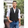 COOFANDY Men’s Suit Vest Slim Fit Formal Business Dress Vest Casual Wedding Waistcoat(Dark Gray-black)