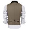 COOFANDY Men’s Suit Vest Slim Fit Formal Business Dress Vest Casual Wedding Waistcoat(Khaki)