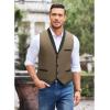 COOFANDY Men’s Suit Vest Slim Fit Formal Business Dress Vest Casual Wedding Waistcoat(Khaki)