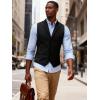 COOFANDY Men’s Suit Vest Slim Fit Formal Business Dress Vest Casual Wedding Waistcoat(Pure Black)