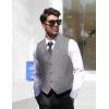 COOFANDY Men’s Suit Vest Slim Fit Formal Business Dress Vest Casual Wedding Waistcoat(Pure Grey)