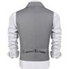 COOFANDY Men’s Suit Vest Slim Fit Formal Business Dress Vest Casual Wedding Waistcoat(Pure Grey)