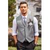 COOFANDY Men’s Suit Vest Slim Fit Formal Business Dress Vest Casual Wedding Waistcoat(Pure Grey)