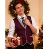 COOFANDY Men’s Suit Vest Slim Fit Formal Business Dress Vest Casual Wedding Waistcoat(Wine Red)