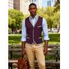 COOFANDY Men’s Suit Vest Slim Fit Formal Business Dress Vest Casual Wedding Waistcoat(Wine Red)