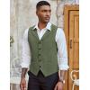 COOFANDY Men’s Suit Vests Slim Fit Waistcoat Notch Lapel Casual Formal Vest(Army Green)