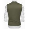 COOFANDY Men’s Suit Vests Slim Fit Waistcoat Notch Lapel Casual Formal Vest(Army Green)