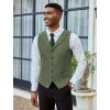 COOFANDY Men’s Suit Vests Slim Fit Waistcoat Notch Lapel Casual Formal Vest(Army Green)