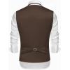 COOFANDY Men’s Suit Vests Slim Fit Waistcoat Notch Lapel Casual Formal Vest(Brown)