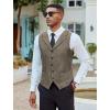COOFANDY Men’s Suit Vests Slim Fit Waistcoat Notch Lapel Casual Formal Vest(Brown)
