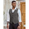 COOFANDY Men’s Suit Vests Slim Fit Waistcoat Notch Lapel Casual Formal Vest(Dark Charcoal)