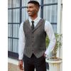 COOFANDY Men’s Suit Vests Slim Fit Waistcoat Notch Lapel Casual Formal Vest(Dark Charcoal)