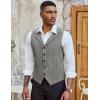 COOFANDY Men’s Suit Vests Slim Fit Waistcoat Notch Lapel Casual Formal Vest(Gray)