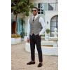 COOFANDY Men’s Suit Vests Slim Fit Waistcoat Notch Lapel Casual Formal Vest(Gray)