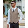 COOFANDY Men’s Suit Vests Slim Fit Waistcoat Notch Lapel Casual Formal Vest(Khaki)