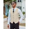 COOFANDY Men’s Suit Vests Slim Fit Waistcoat Notch Lapel Casual Formal Vest(Light Khaki)