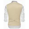 COOFANDY Men’s Suit Vests Slim Fit Waistcoat Notch Lapel Casual Formal Vest(Light Khaki)