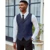 COOFANDY Men’s Suit Vests Slim Fit Waistcoat Notch Lapel Casual Formal Vest(Navy Blue)