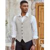 COOFANDY Men’s Suit Vests Slim Fit Waistcoat Notch Lapel Casual Formal Vest(Pastel Gray)