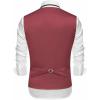 COOFANDY Men’s Suit Vests Slim Fit Waistcoat Notch Lapel Casual Formal Vest(Red)