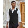 COOFANDY Men’s Suit Vests Slim Fit Waistcoat Notch Lapel Casual Formal Vest(Solid Color – Black)
