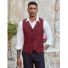 COOFANDY Men’s Suit Vests Slim Fit Waistcoat Notch Lapel Casual Formal Vest(Wine Red)