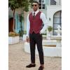 COOFANDY Men’s Suit Vests Slim Fit Waistcoat Notch Lapel Casual Formal Vest(Wine Red)