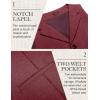 COOFANDY Men’s Suit Vests Slim Fit Waistcoat Notch Lapel Casual Formal Vest(Wine Red)