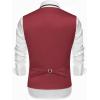 COOFANDY Men’s Suit Vests Slim Fit Waistcoat Notch Lapel Casual Formal Vest(Wine Red)