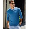 COOFANDY Mens Sweater Crewneck Pullover Long Sleeve Lightweight Sweater Plain Knit Silm Fit(Dark Blue)