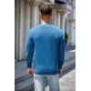COOFANDY Mens Sweater Crewneck Pullover Long Sleeve Lightweight Sweater Plain Knit Silm Fit(Dark Blue)