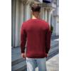 COOFANDY Mens Sweater Crewneck Pullover Long Sleeve Lightweight Sweater Plain Knit Silm Fit(Dark Red)