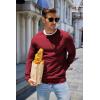 COOFANDY Mens Sweater Crewneck Pullover Long Sleeve Lightweight Sweater Plain Knit Silm Fit(Dark Red)