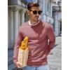 COOFANDY Mens Sweater Crewneck Pullover Long Sleeve Lightweight Sweater Plain Knit Silm Fit(Dusty Pink)