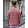 COOFANDY Mens Sweater Crewneck Pullover Long Sleeve Lightweight Sweater Plain Knit Silm Fit(Dusty Pink)