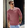 COOFANDY Mens Sweater Crewneck Pullover Long Sleeve Lightweight Sweater Plain Knit Silm Fit(Dusty Pink)